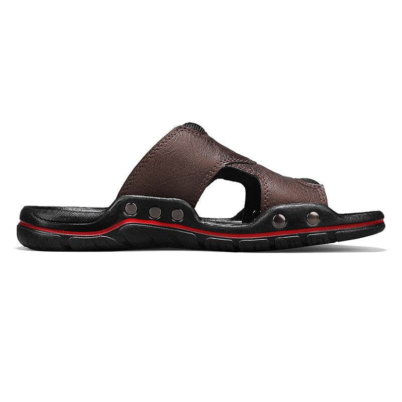 Non-slip Deodorant Men's Sandals Genuine Leather Outdoor Flip Flops EX-STOCK CANADA