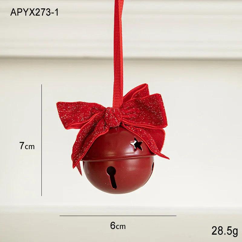 Petite pièce suspendue en forme de cloche de Noël avec nœud en veloursEX-STOCK Canada