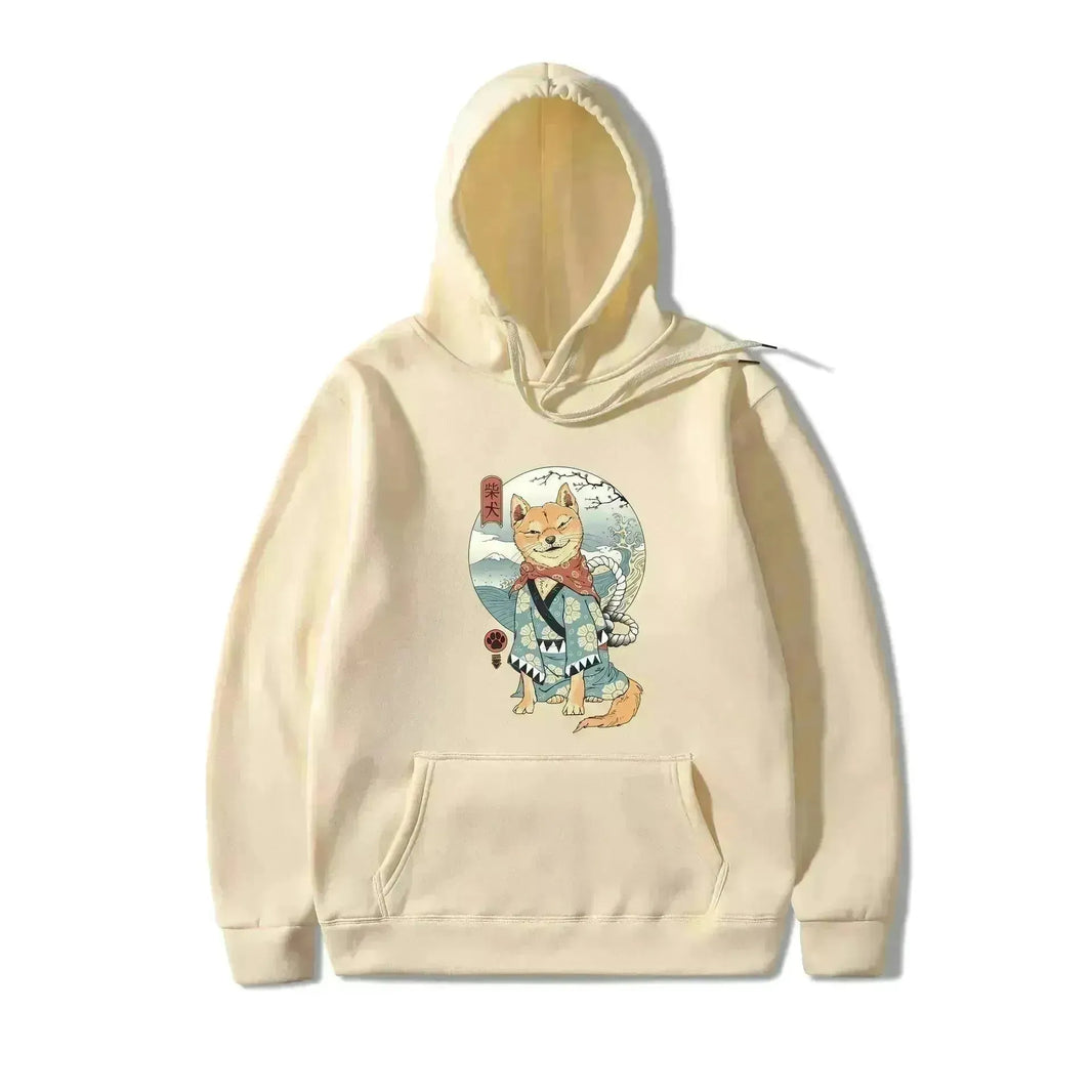 Femmes Shiba inu Dog illustration Pull à capuche décontractée imprimé