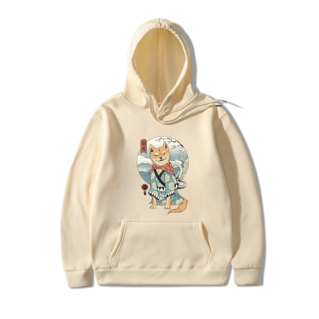 Women Shiba Inu Dog Illustration Printed Casual Hooded Sweater - EX-STOCK CANADA