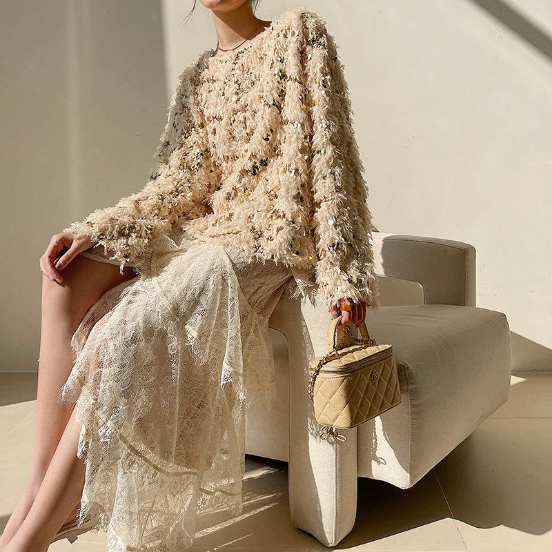 Spring Summer Irregular Cake Layer Lace Midi Tulle Skirt - EX-STOCK Canada