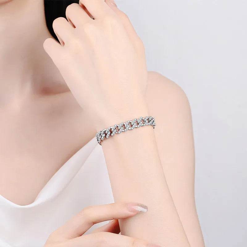 Cuban Link Chain Moissanite Bracelet - EX-STOCK Canada