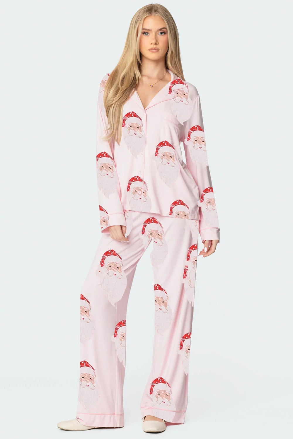 Christmas Printed Long-sleeved Trousers Autumn Ladies Home Leisure Suit EX-STOCK Canada