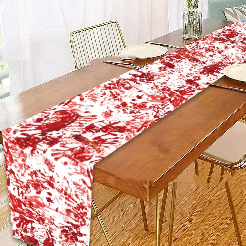 Halloween Horror Bloody Hand Printed Tablecloth Decoration EX-STOCK