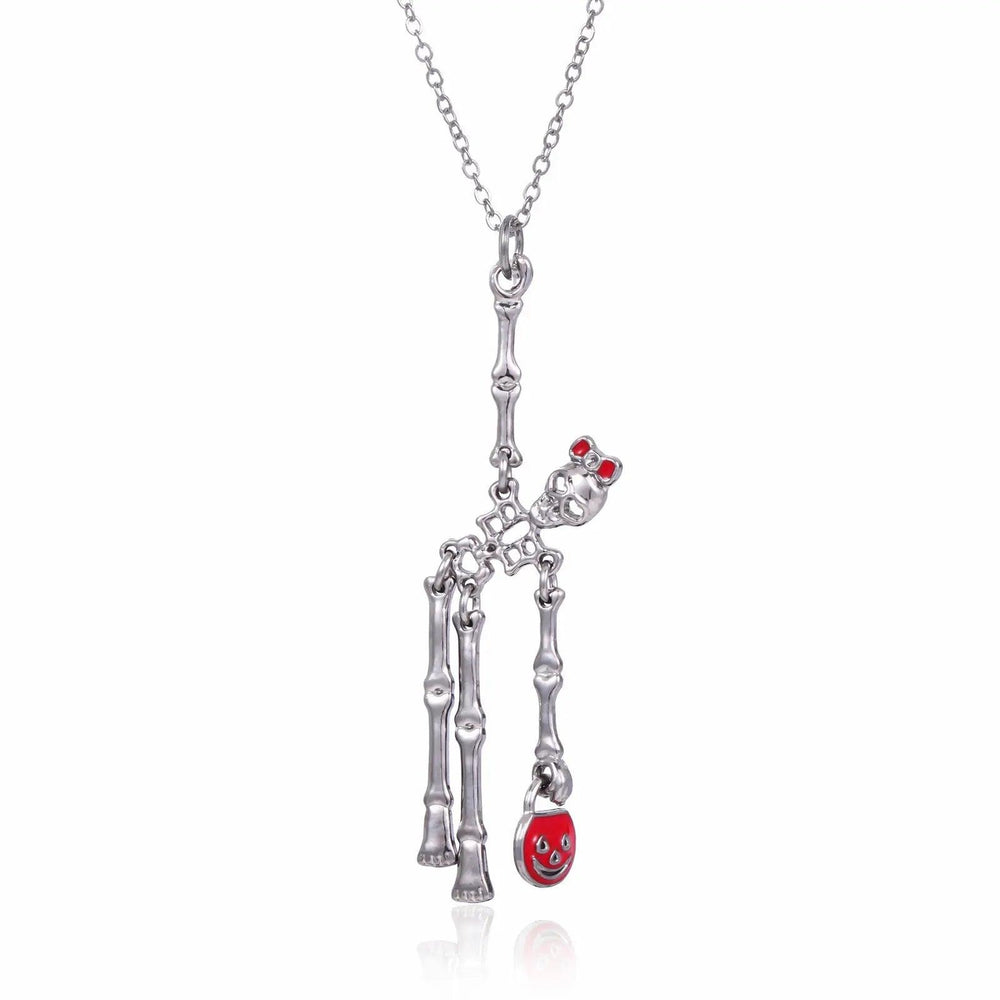 Set di 3 pezzi Orecchini e Collana Scheletro di Halloween Gioielli Creativi Retrò Personalità - EX-STOCK Canada