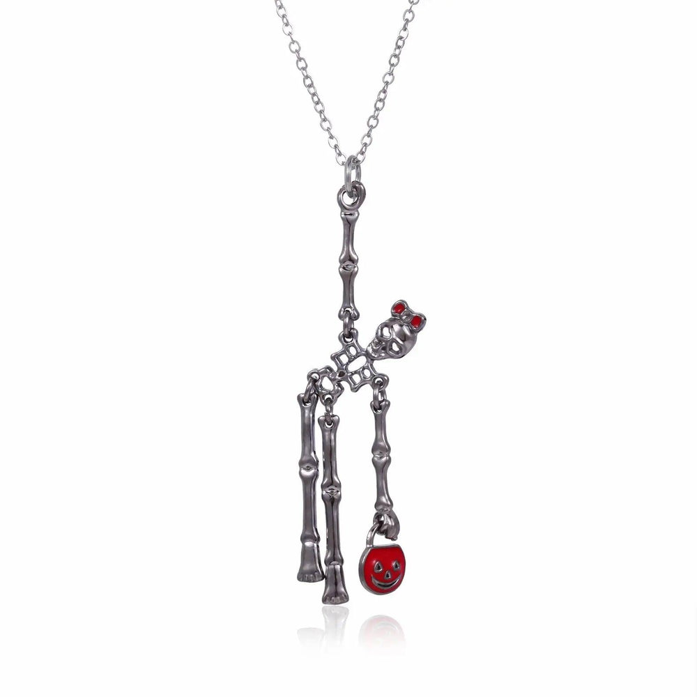 Set di 3 pezzi Orecchini e Collana Scheletro di Halloween Gioielli Creativi Retrò Personalità - EX-STOCK Canada
