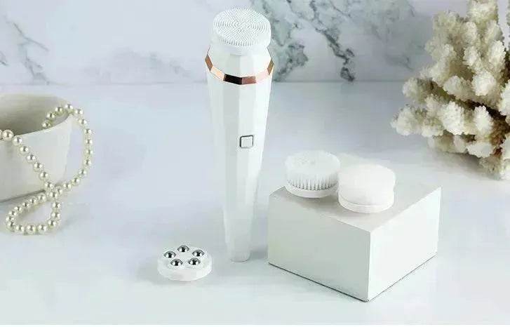 4 In 1 USB Rechargeable Electric Facial Cleansing Brush Soft Skin Care Portable Massager Face Brush Deep Cleaning Device - EX-STOCK Canada