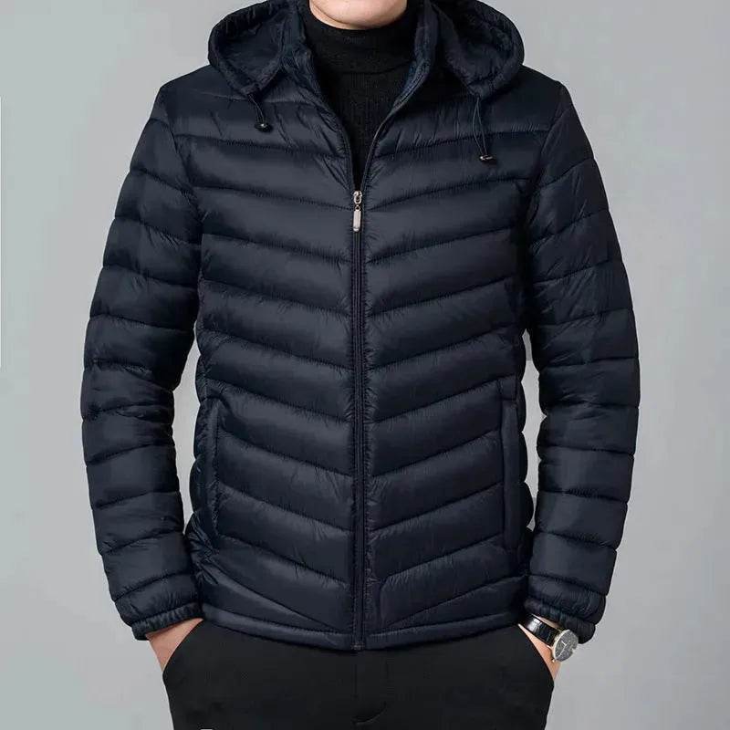 Men's Winter Zip up Hooded Puffer jacket Quilted down coat jacket - EX-STOCK Canada