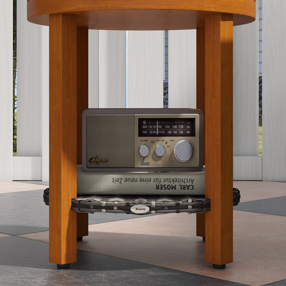 Ensemble de bistro d'extérieur en osier avec coussins pour terrasse, jardin ou véranda, grisEX-STOCK Canada