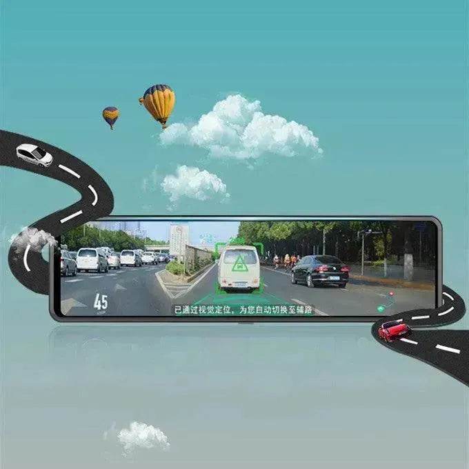 Smart 170 wide angle Bluetooth, GPS, Speed monitoring, collision sensing, front and back view, reversing image Rearview Mirror Tachograph Double Recording Dashcam HDR Backup Camera for cars - EX-STOCK Canada
