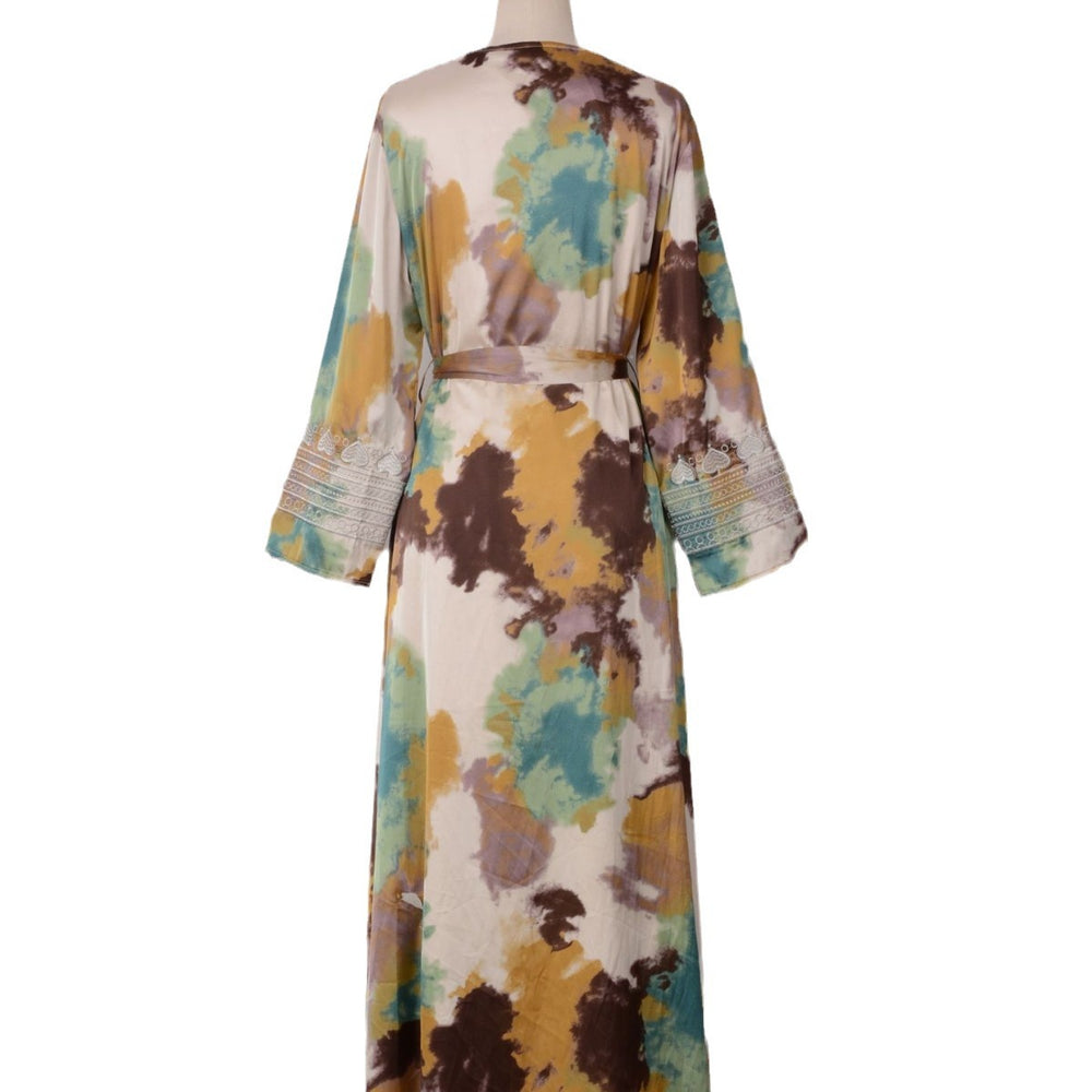 Robe musulmane ample imprimée et brodée pour femmes - EX-STOCK Canada