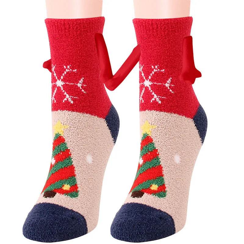 Soft Carton Christmas-themed Fleece Winter Home socks for Women - EX-STOCK Canada