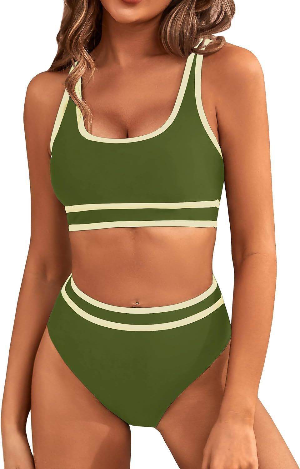 Bikini Tight-fitting Solid Color Swimsuit For Women - EX-STOCK Canada