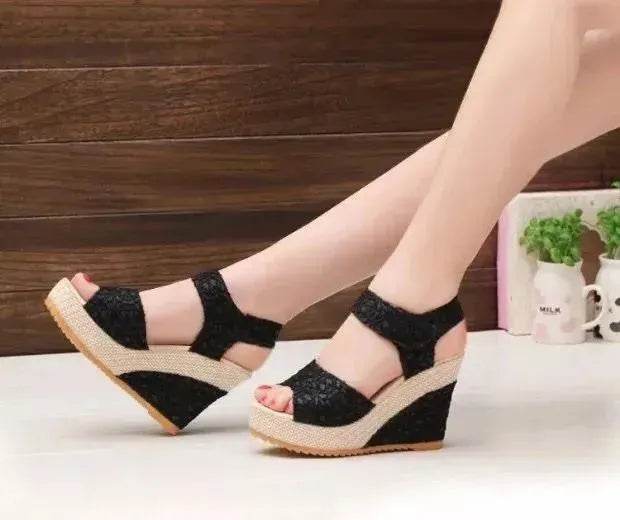 Platform High Wedge Sandals Plain Work sandals for women - EX-STOCK Canada