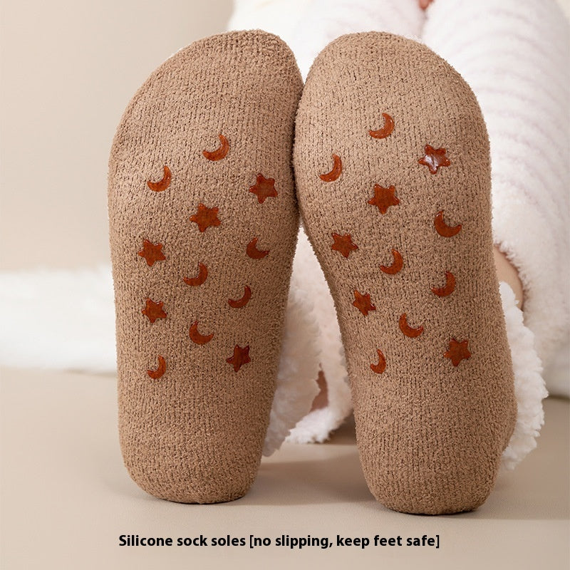 Thickened Room Socks Indoor Non-slip Silicone Lambswool Socks EX-STOCK Canada