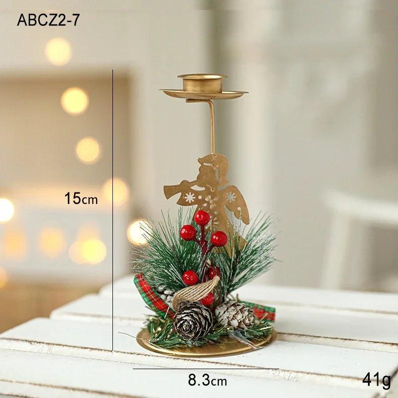 Bougeoir de Noël en fer forgé doré pour décoration de fenêtreEX-STOCK Canada