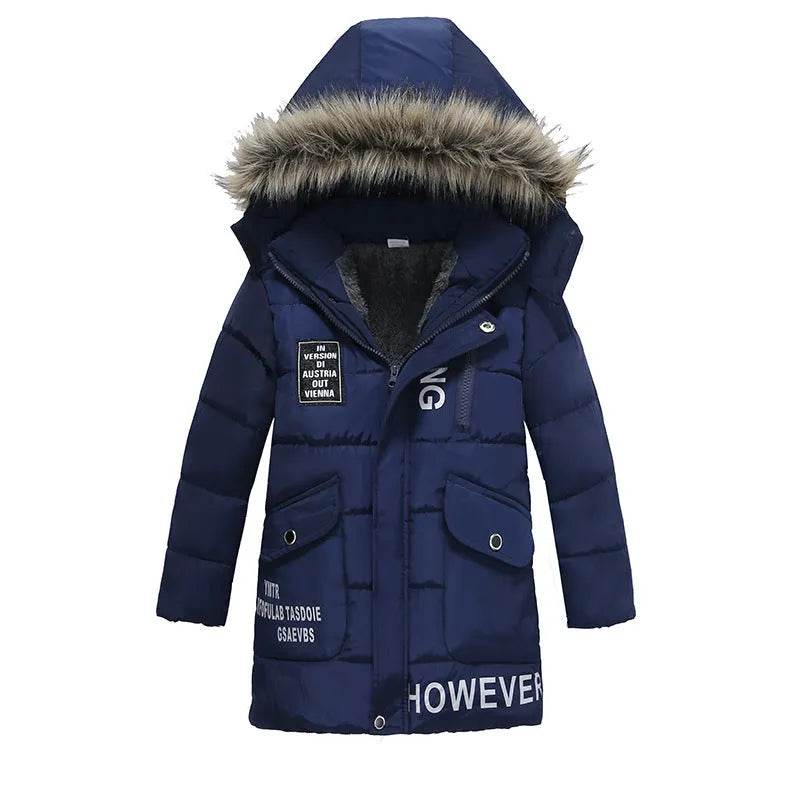 Winter Children's Trendy Cotton-padded Jacket Mid-length Letter Cotton-padded Coat - EX-STOCK Canada