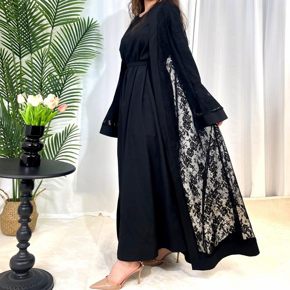 Moda Musulmana Vestido Tradicional Femenino Bata de Encaje - EX-STOCK Canada