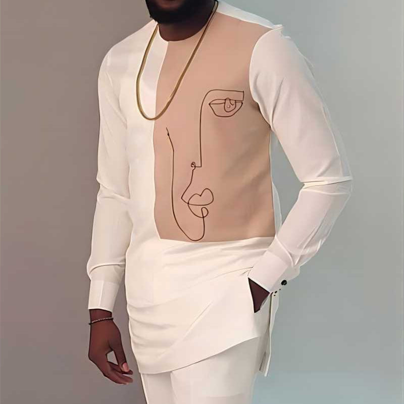 بدلة رجالية مكونة من قطعتين، طباعة تجريدية جديدة أوروبية وأمريكية، رسمية وملابس المسلمين الكاجوال EX-STOCK Canada