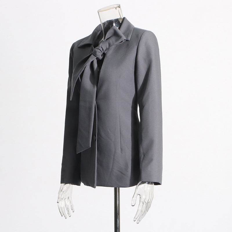 V-neck Lace-up Single-breasted Design Blazer For Women - EX-STOCK Canada