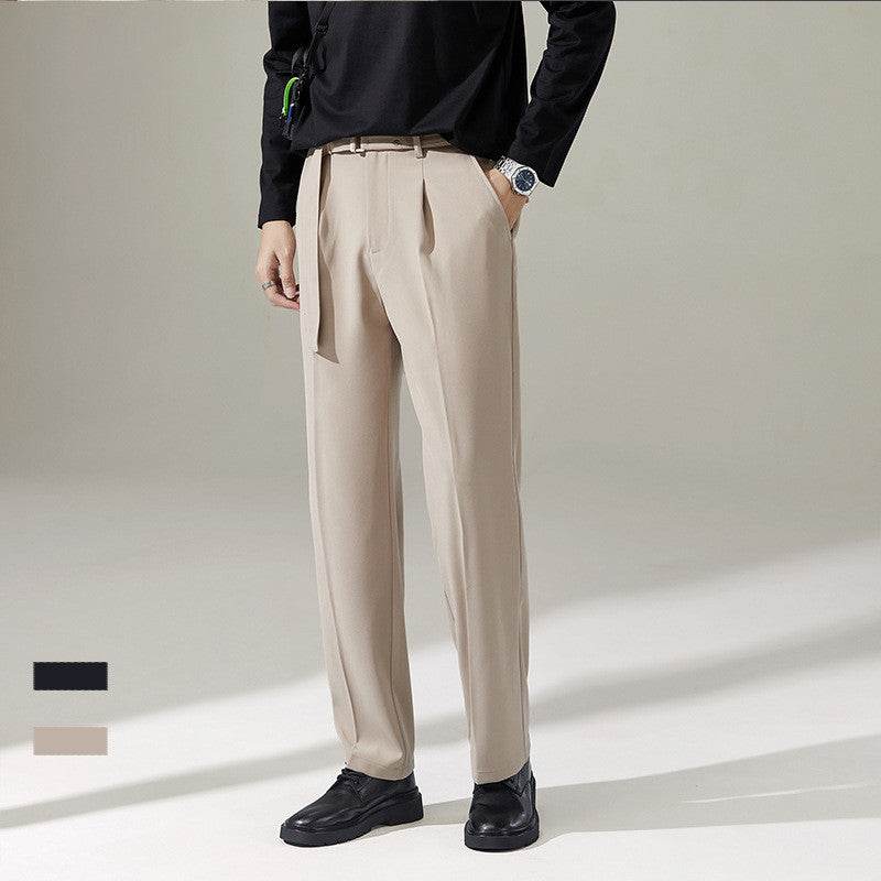 Detachable Belt Draping Wide-leg Suit Chinos Trouser For Men - EX-STOCK Canada