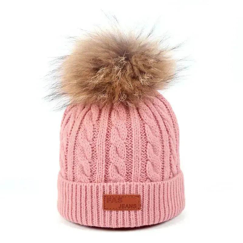 Children Winter Hat kids beanies Kids winter hat baby boy and girl warm woolen beanies faux fur beanies - EX-STOCK Canada