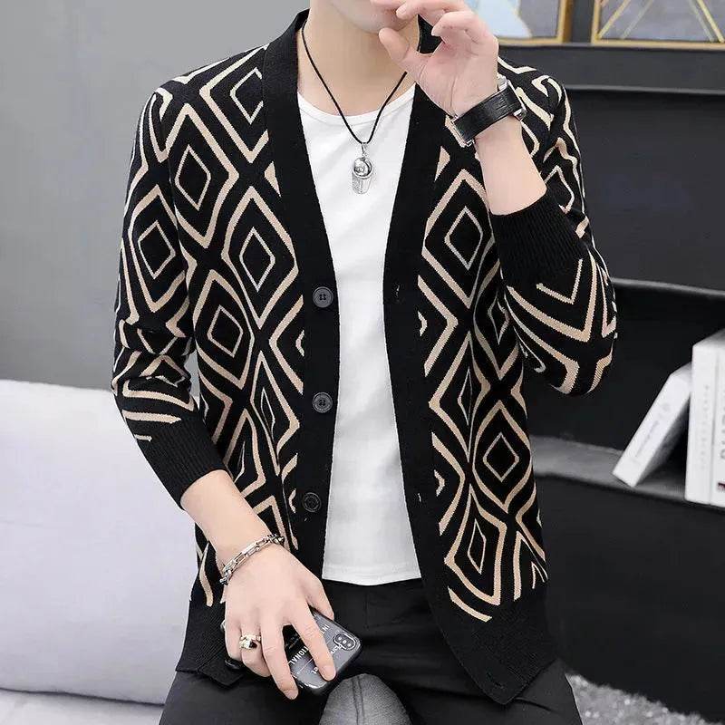 Slim fit High-end Knitted Cardigan Sweater For Men - EX-STOCK Canada