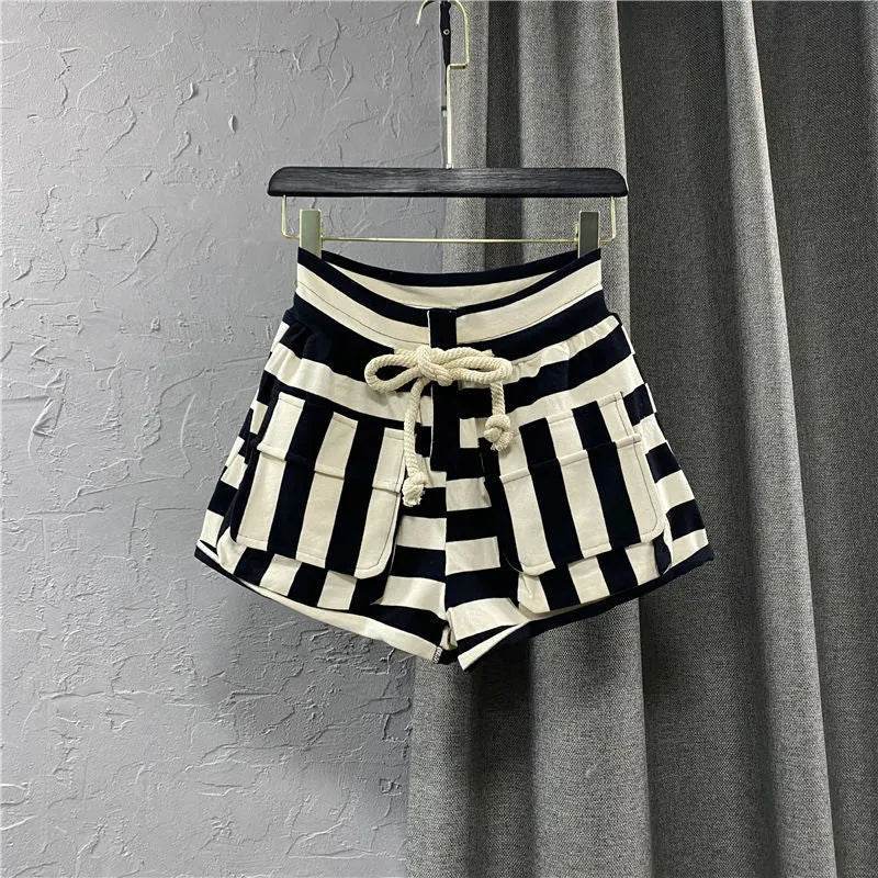 Striped Casual Cargo Shorts Women Hot Pants - EX-STOCK Canada