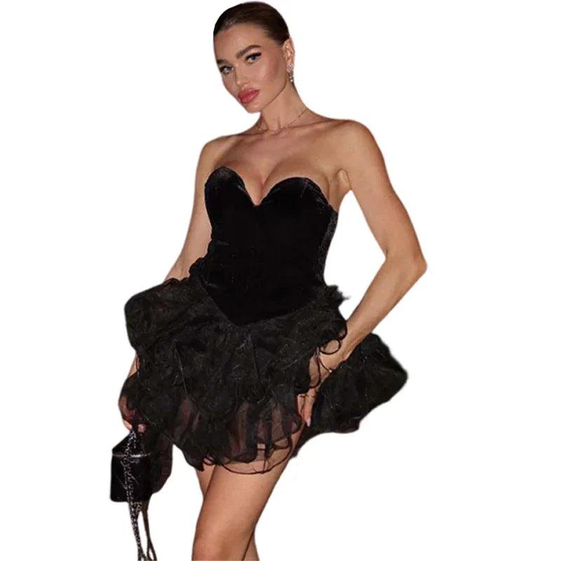 Backless Dress Pettiskirt Slim Tube Top Dress EX-STOCK Canada