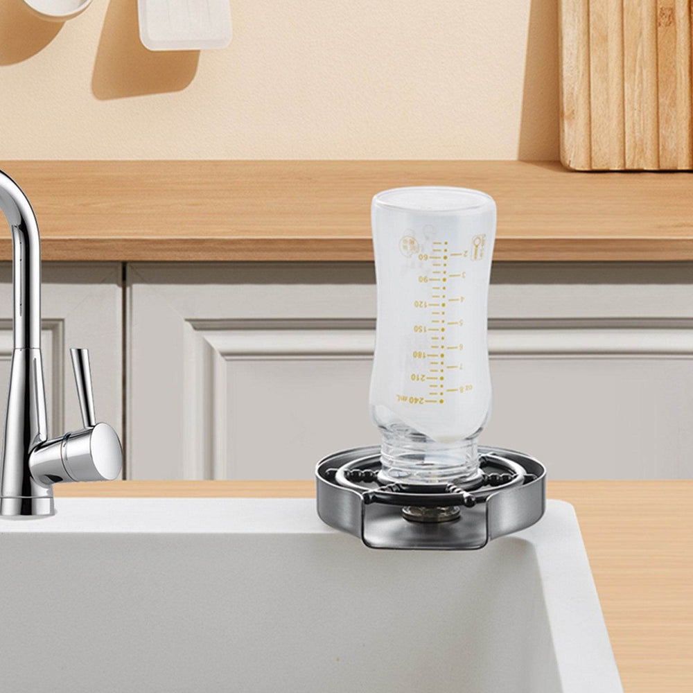 Glass Rinser, 10 Powerful Spraying Jets 360 Rotating Cup Rinser For Sink, 304 Stainless Steel Faucet Cup Washer With ABS Cup Holder For Baby Bottle, Glass Cup, Wine Glass - EX-STOCK Canada