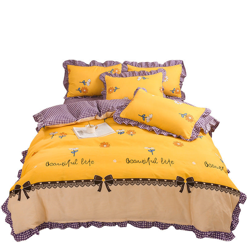 Cotton Floral Duvet Cover Bed Sheet Bed Skirt Three Or Four Piece Suit EX-STOCK Canada