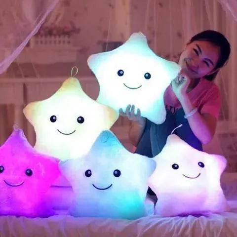 Unique Luminous Pillow Vivid Star Design LED Light Colorful Cushion Stars Plush Pillow Toys Gift For Kids Children Girl - EX-STOCK Canada