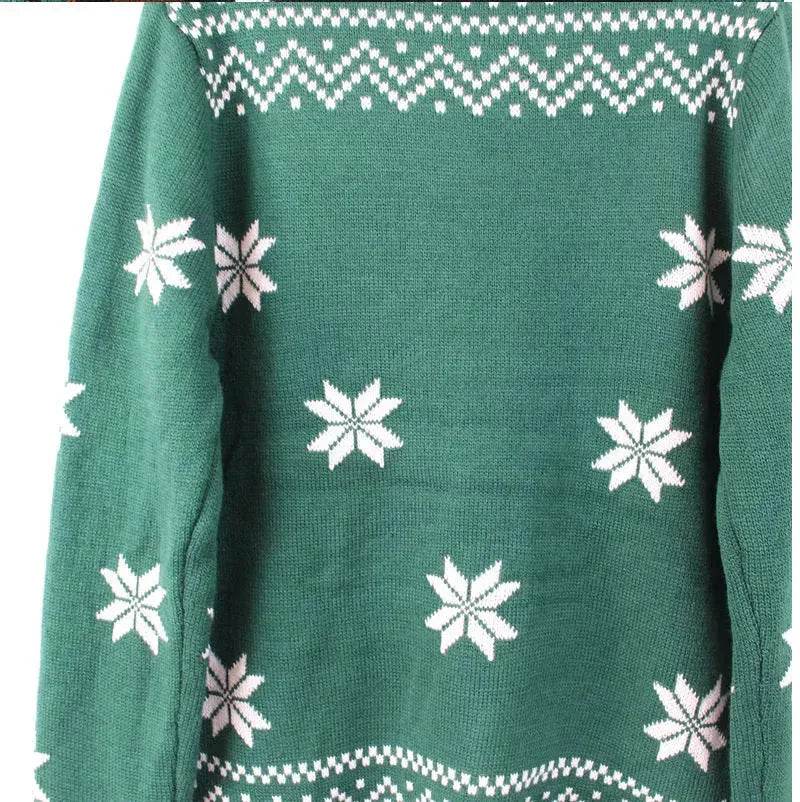 Green christmas Santa Paws Couple Pullover sweater - EX-STOCK Canada