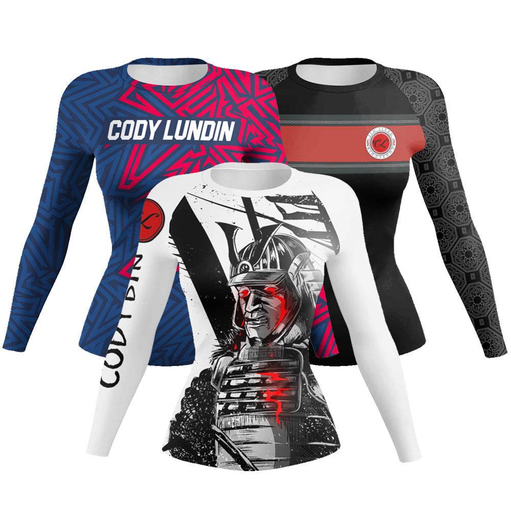 Printed Slim Fit Long Sleeve Workout Tops for Women - EX-STOCK Canada