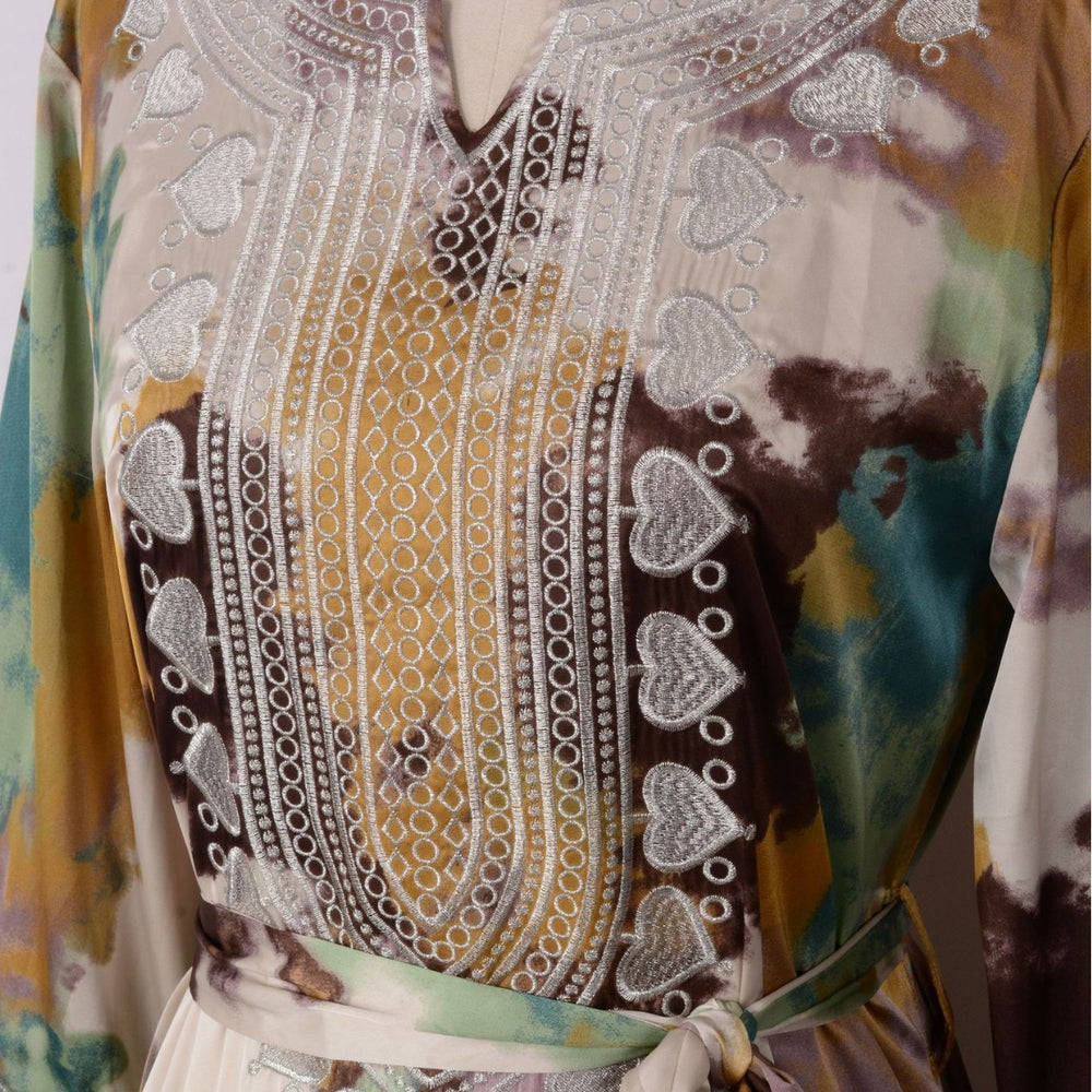 Robe musulmane ample imprimée et brodée pour femmes - EX-STOCK Canada