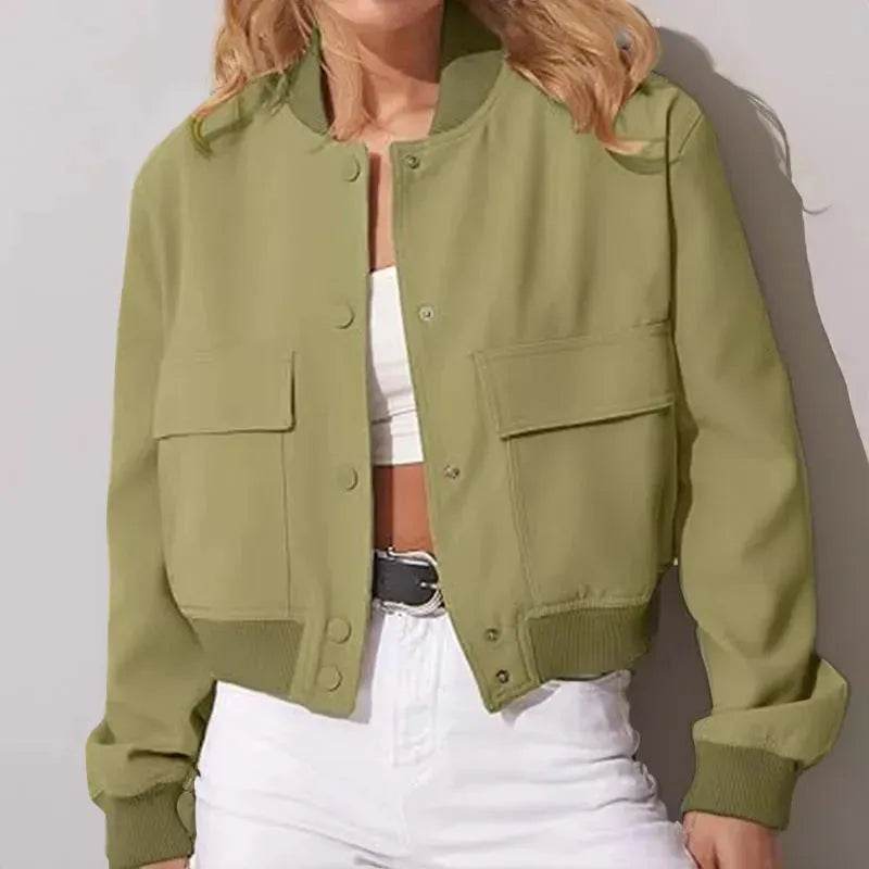 Oversized Fashion Button down Cropped Jacket outwear top for women - EX-STOCK Canada