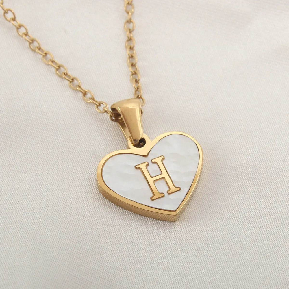 26 Letter Heart-shaped Necklace White Shell Love Clavicle Chain Fashion Personalized Necklace For Women Jewelry Valentine's Day - EX-STOCK Canada