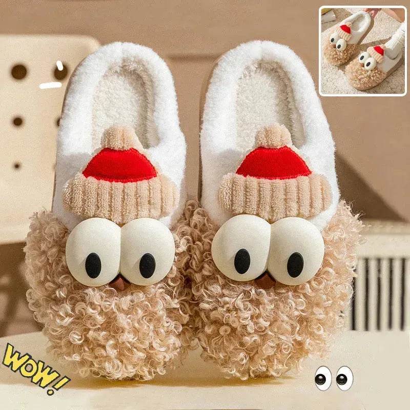 Cartoon Bearded Santa Claus Slippers Home Warm Non-slip Plush Cotton Shoes Christmas Couple Floor Bedroom Slipper Women Men - EX-STOCK Canada