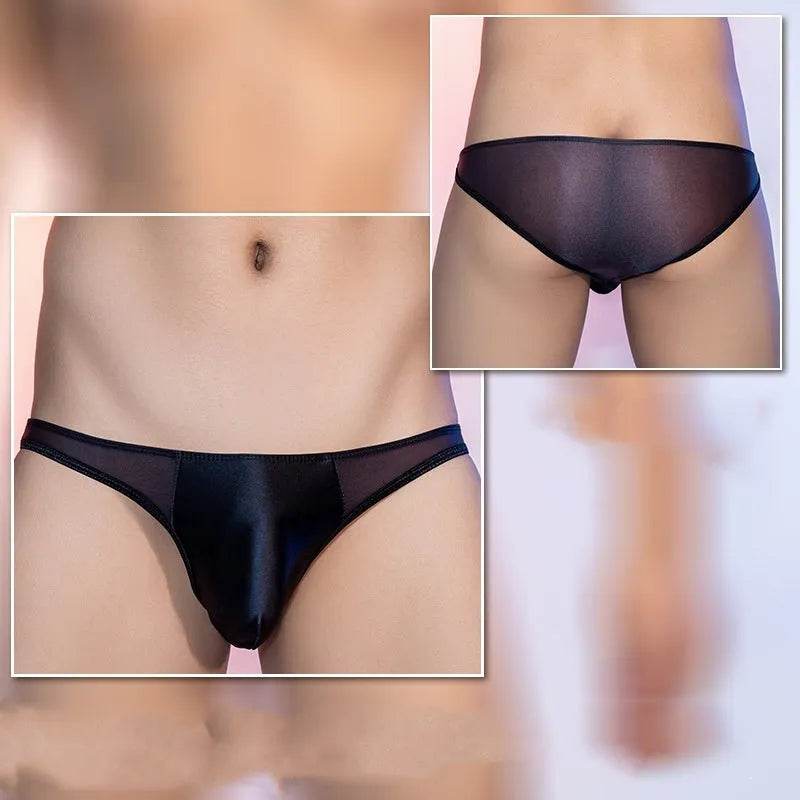 See-through Thin Transparent Silky Men's Low Waist Briefs - EX-STOCK Canada