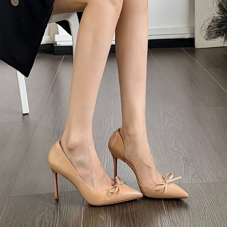 Sexy spitze dünne Absatz High-Heels für Frauen, vielseitige Fliege einzelne Schuhe