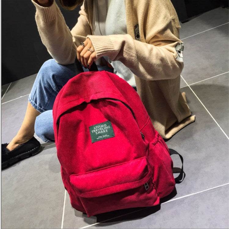 Mini School Bag Corduroy Small Canvas Backpack - EX-STOCK Canada