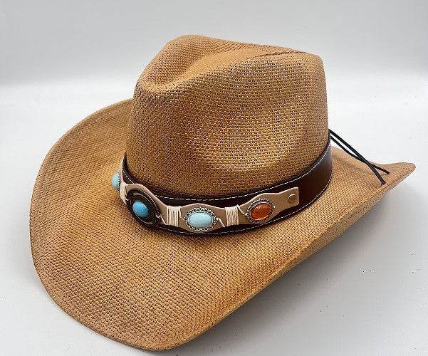 Summer Outdoor Ethnic Style Felt and Straw Cowboy Hat - EX-STOCK Canada