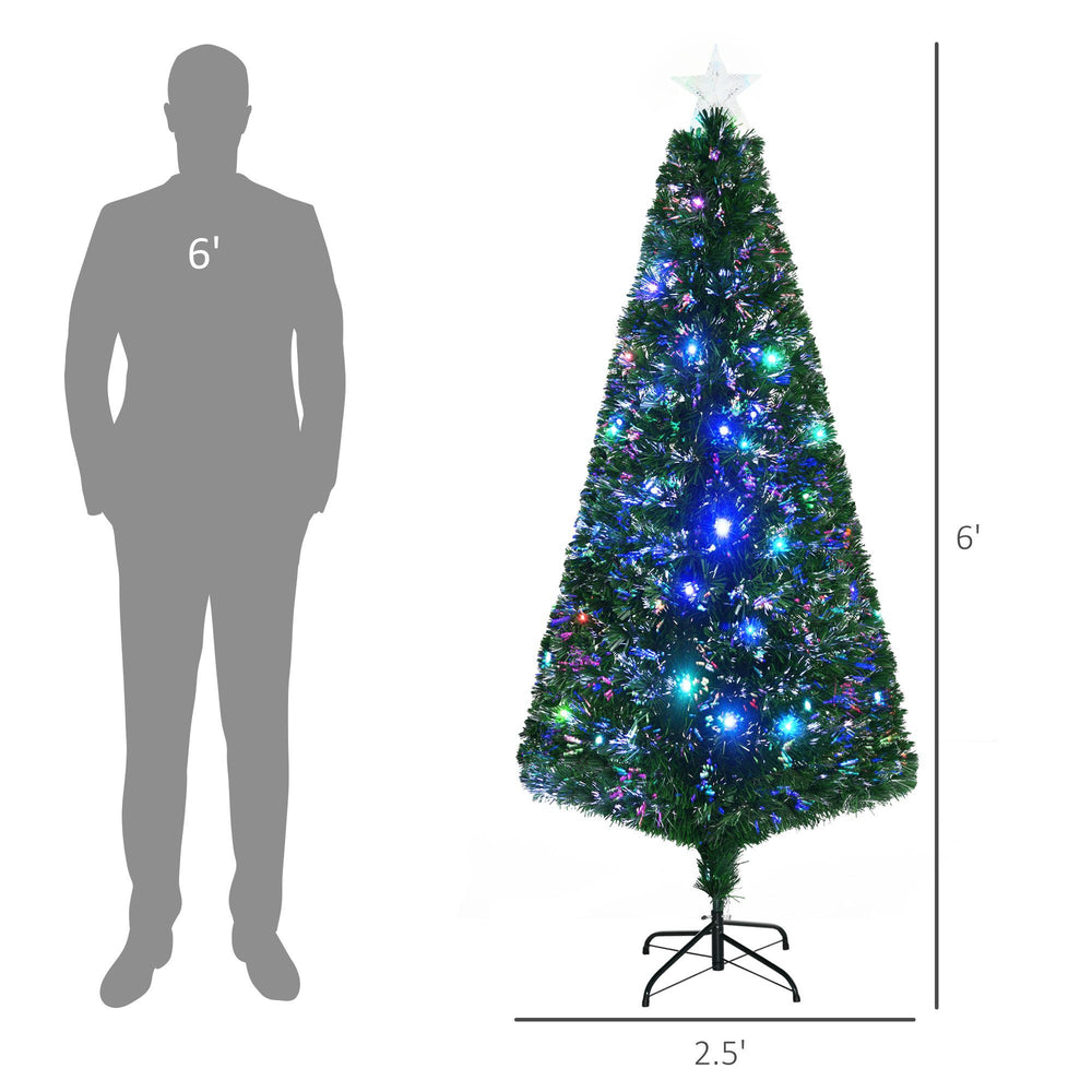 6FT Pre-lit LED Artificial Christmas Tree Scattered Holiday With Stand, Green EX-STOCK Canada