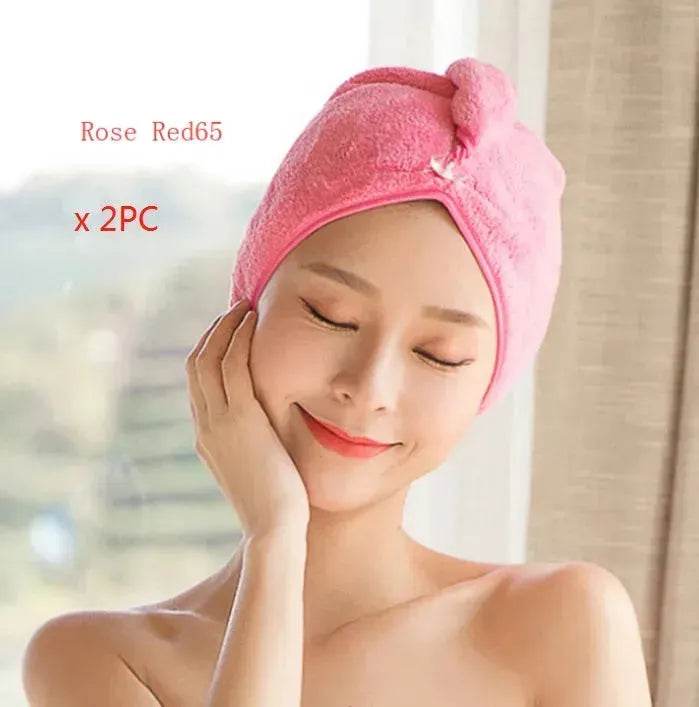 Women's Microfiber Hair Dryer Cap Absorbent Hair Towel. - EX-STOCK Canada