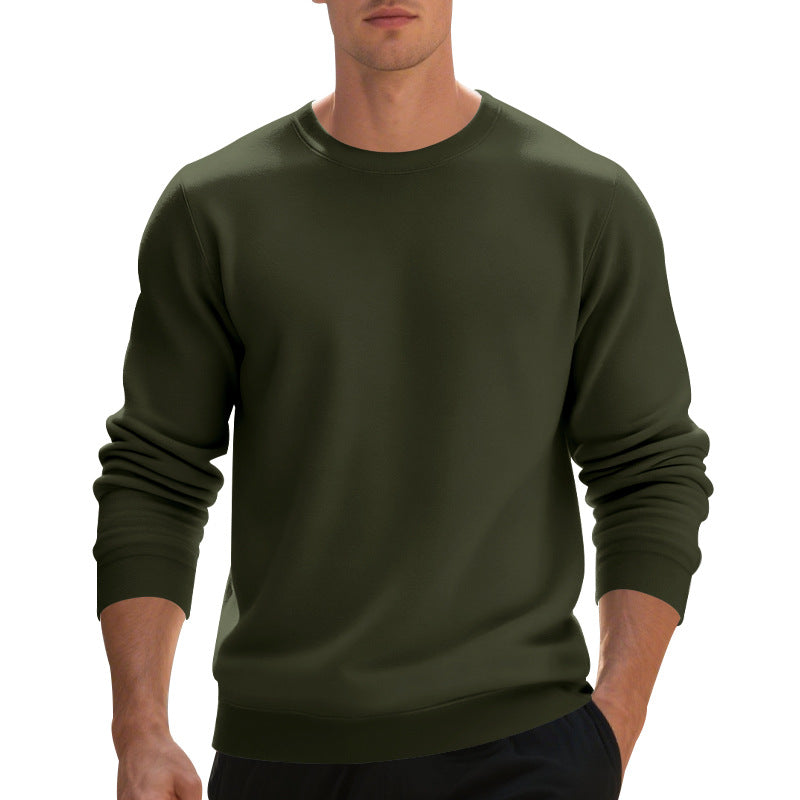 Fleece-lined Crew Neck Sweater Male Loose Casual Top EX-STOCK Canada