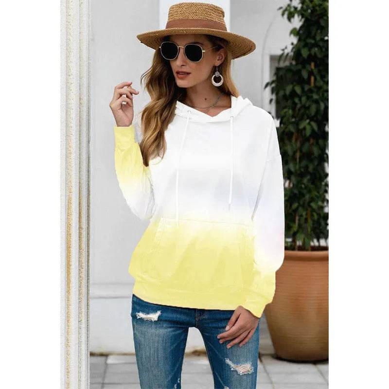 Women Tie-dye print hooded long sleeves - EX-STOCK Canada