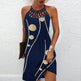 Fashion Print Dress Casual Halterneck Dresses For Women Summer Clothes - EX-STOCK Canada