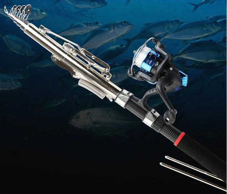 Canne à pêche automatique en mer en gros, ressort, super dure, longue distance, ensemble de cannes à lancer, équipement de pêche, approvisionnement transfrontalierEX-STOCK Canada