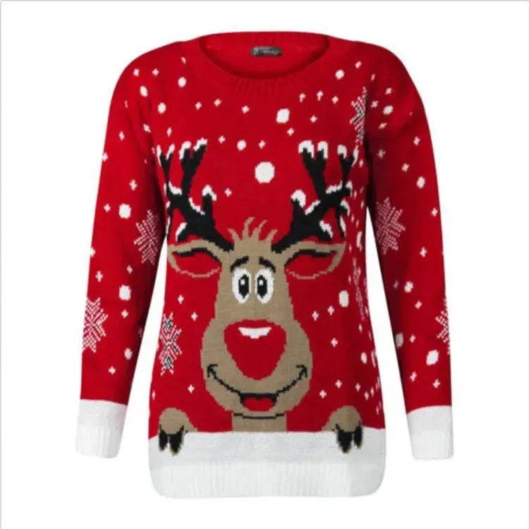 Christmas fawn deer jacquard Cashmere sweater - EX-STOCK Canada
