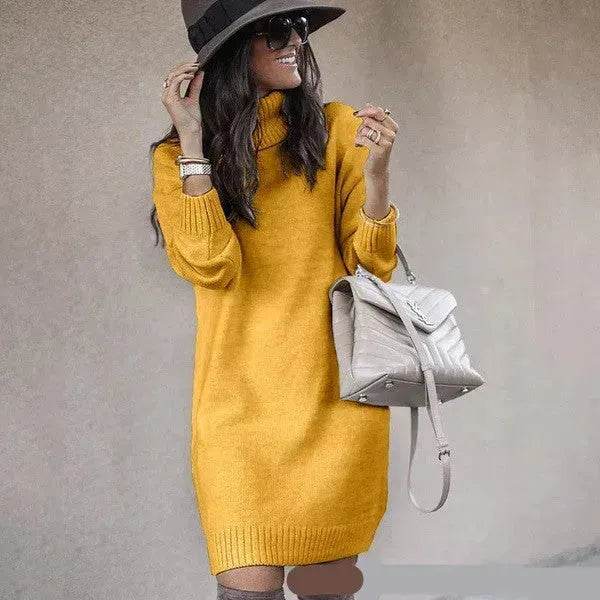 short turtleneck sweater dress Turtleneck Short Dress